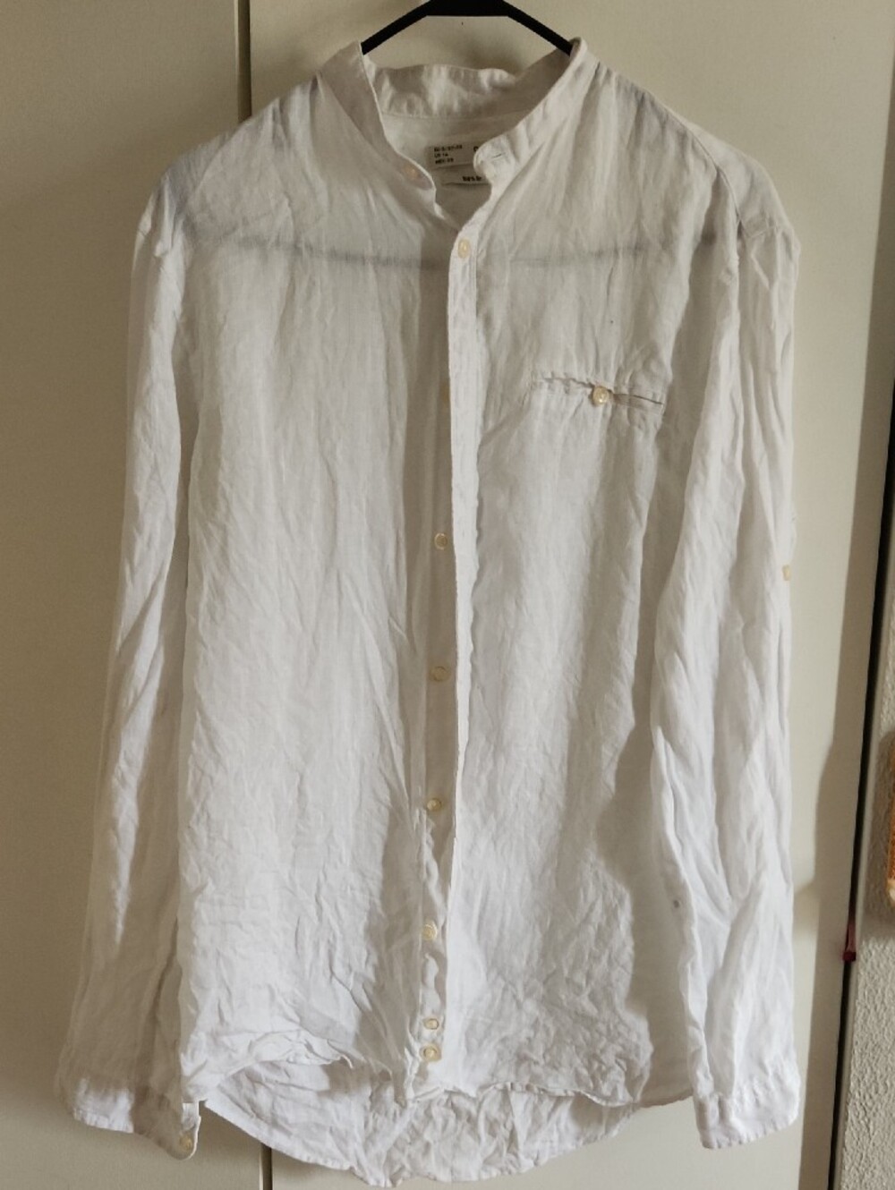 Celio White Regular Fit Linen Shirt - Men's Sz 14